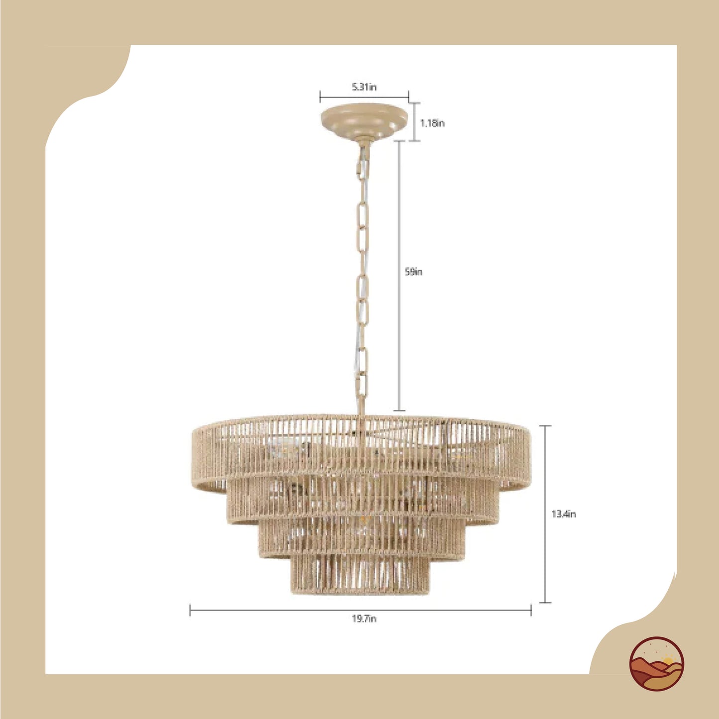Bohemian Woven Rattan Chandelier