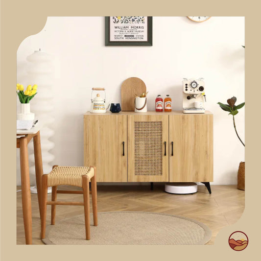 Elegant Rattan Storage Cabinet