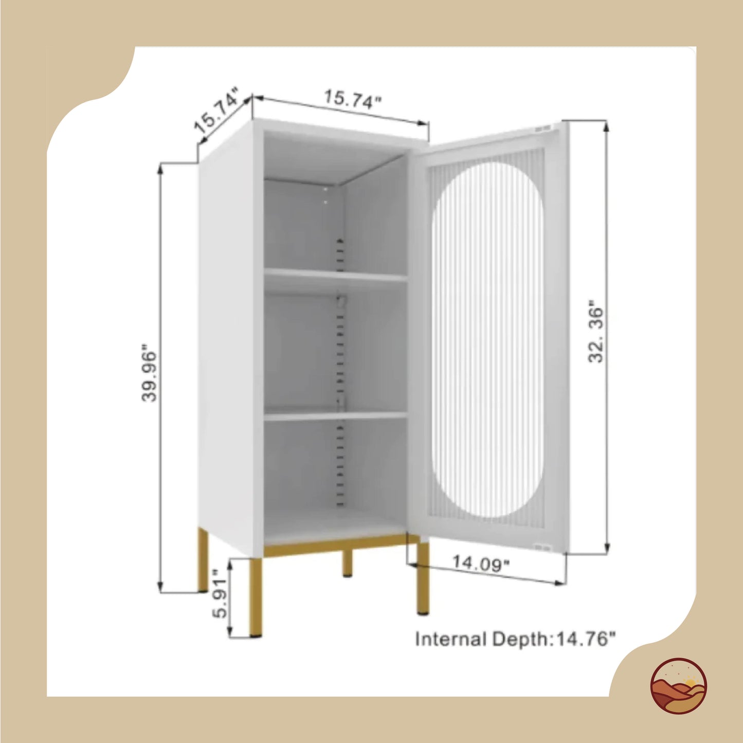 Fluted Glass Cabinet
