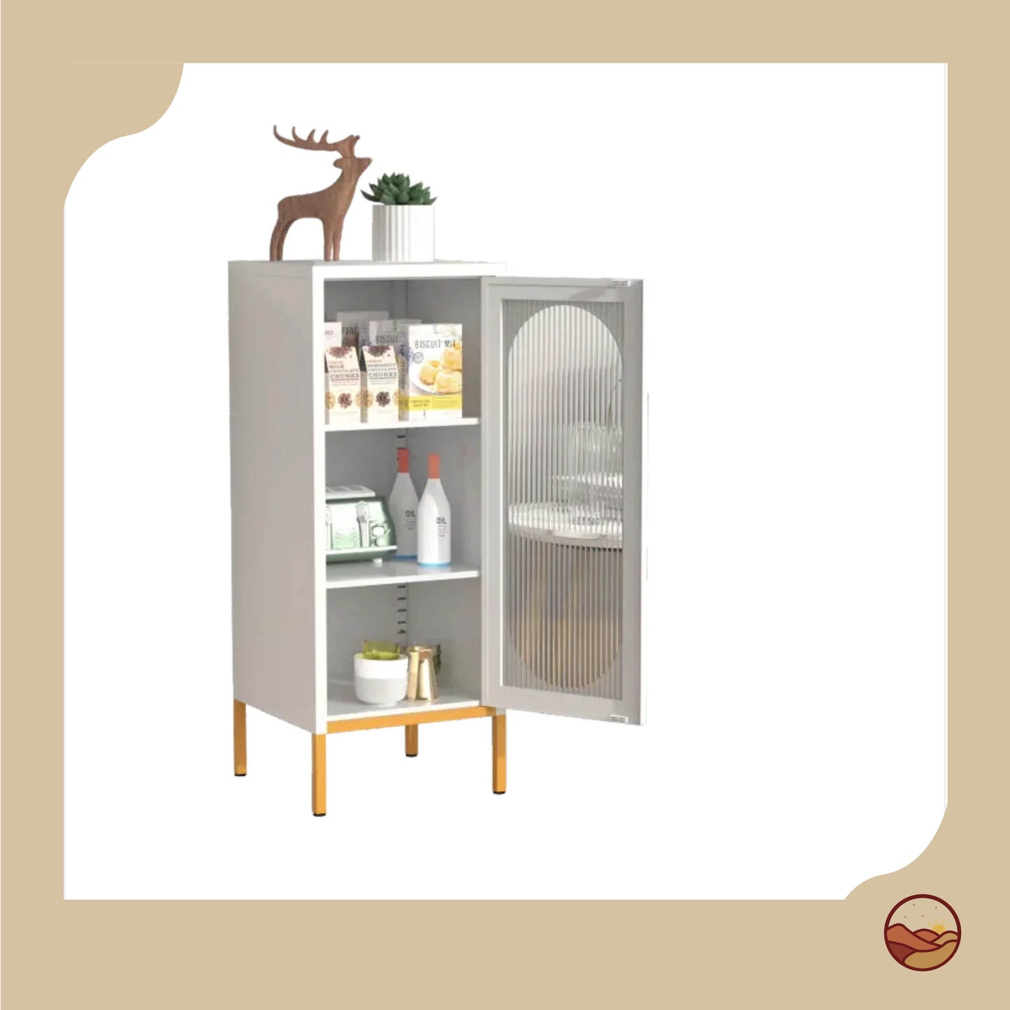 Fluted Glass Cabinet