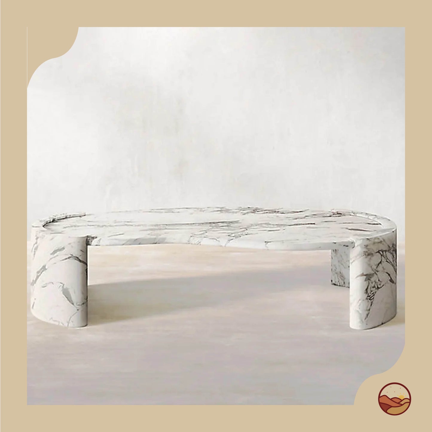 Handcrafted Italian Calacatta Coffee Table