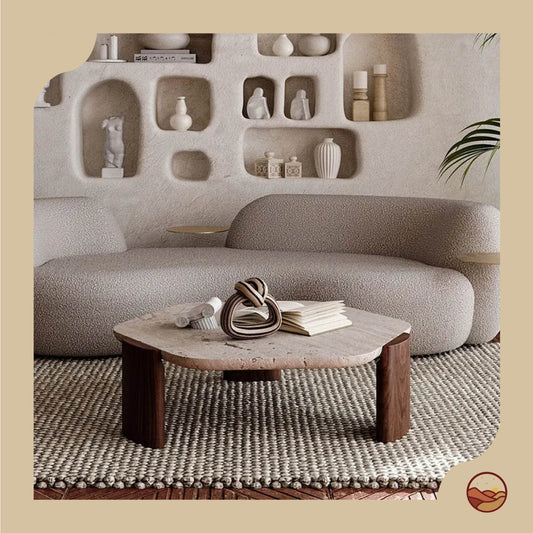 Handcrafted Sparse Travertine Coffee Table