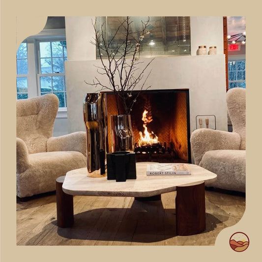 Handcrafted Sparse Travertine Coffee Table