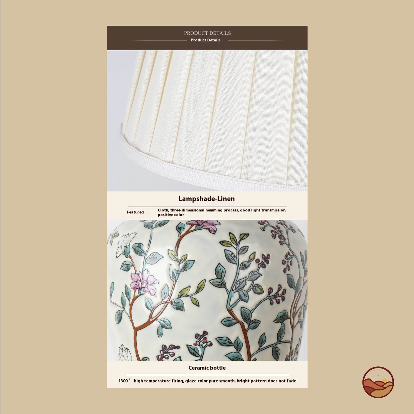 Japanese Blossom Ceramic Table Lamp