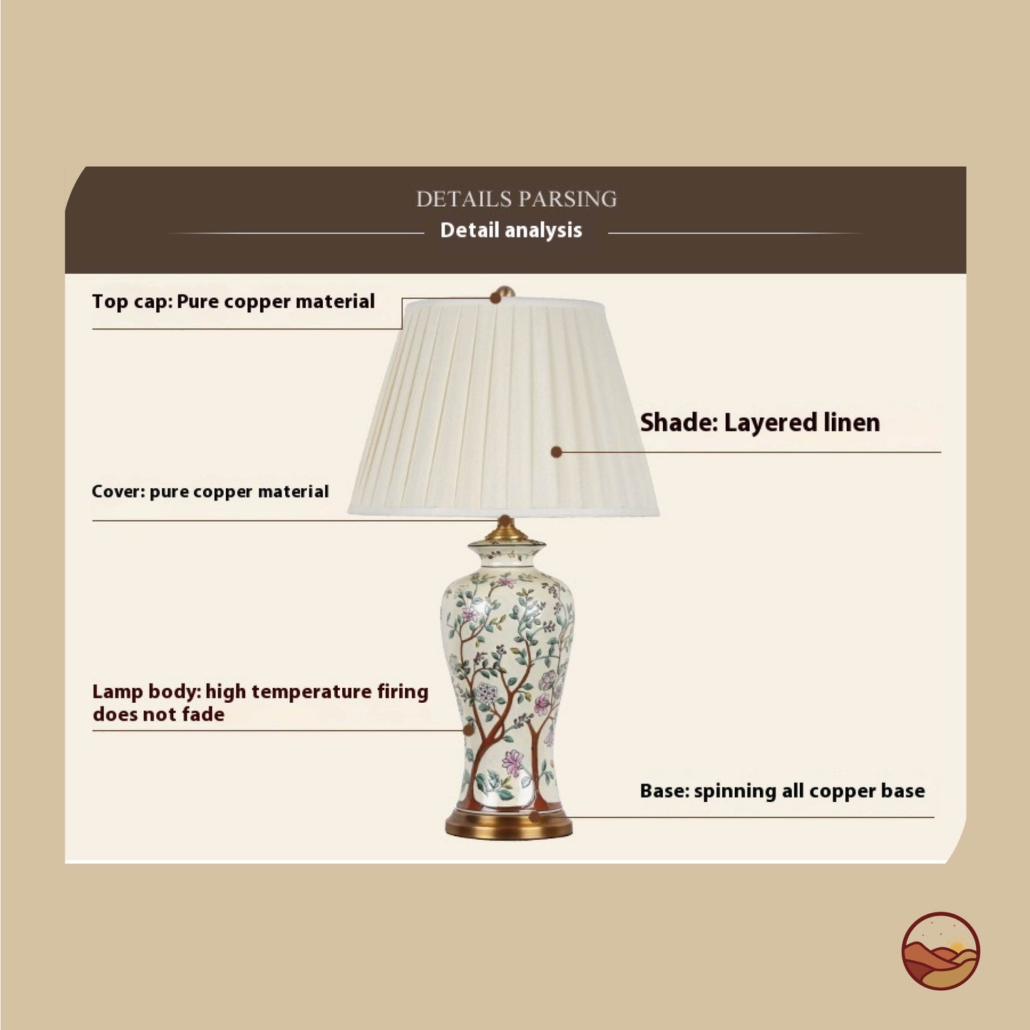 Japanese Blossom Ceramic Table Lamp