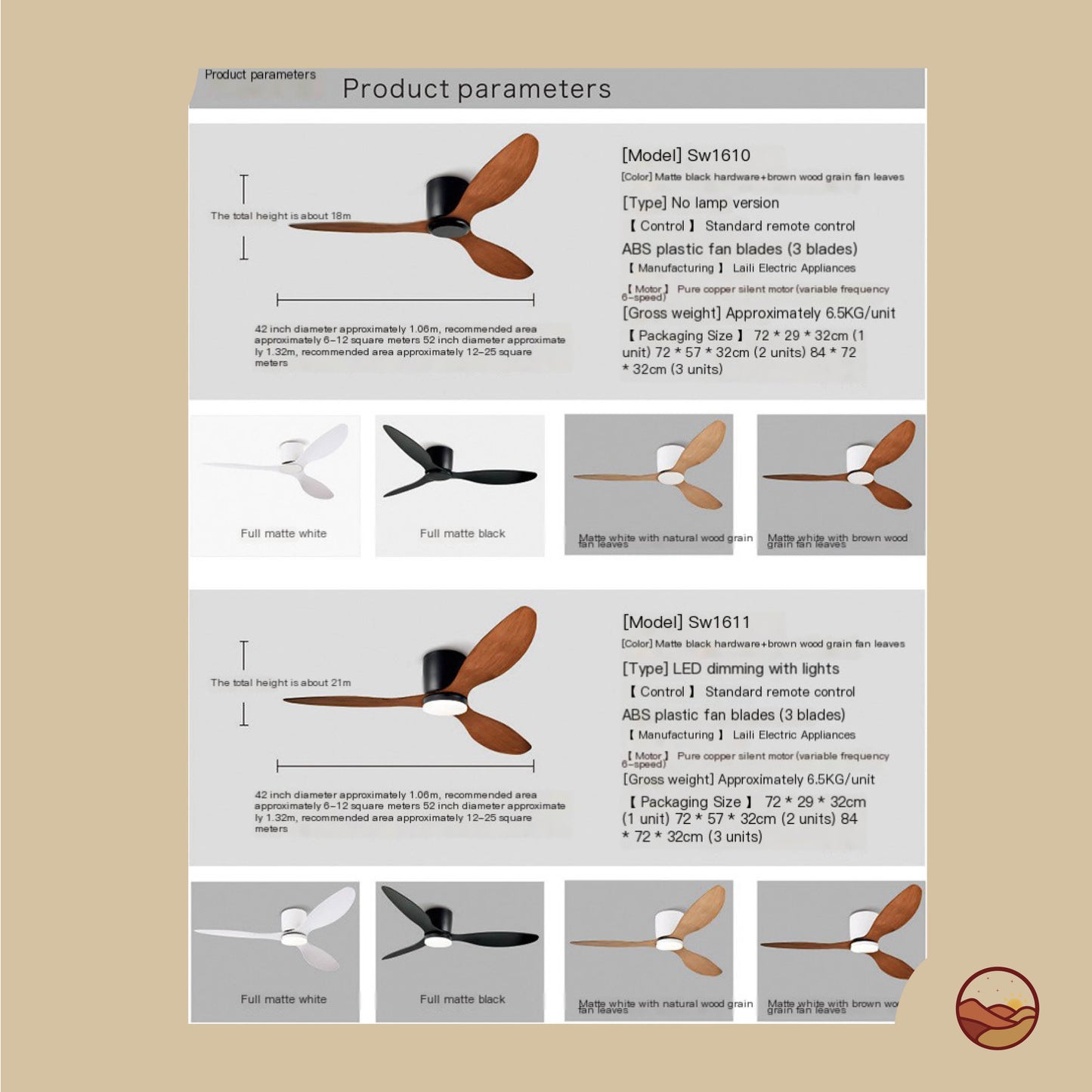 مروحة سقف بتصميم ريترو بسيط