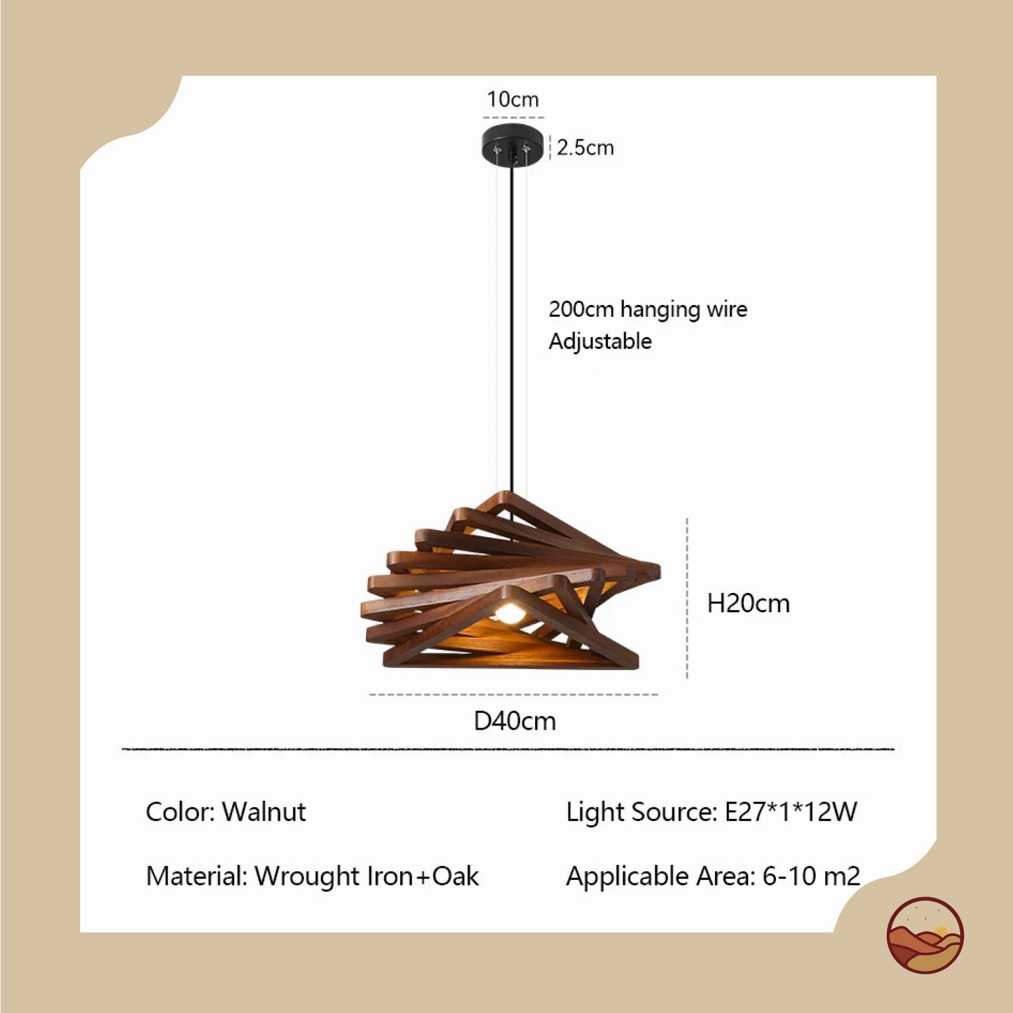 Retro Wood Innovative Layer Design Chandelier