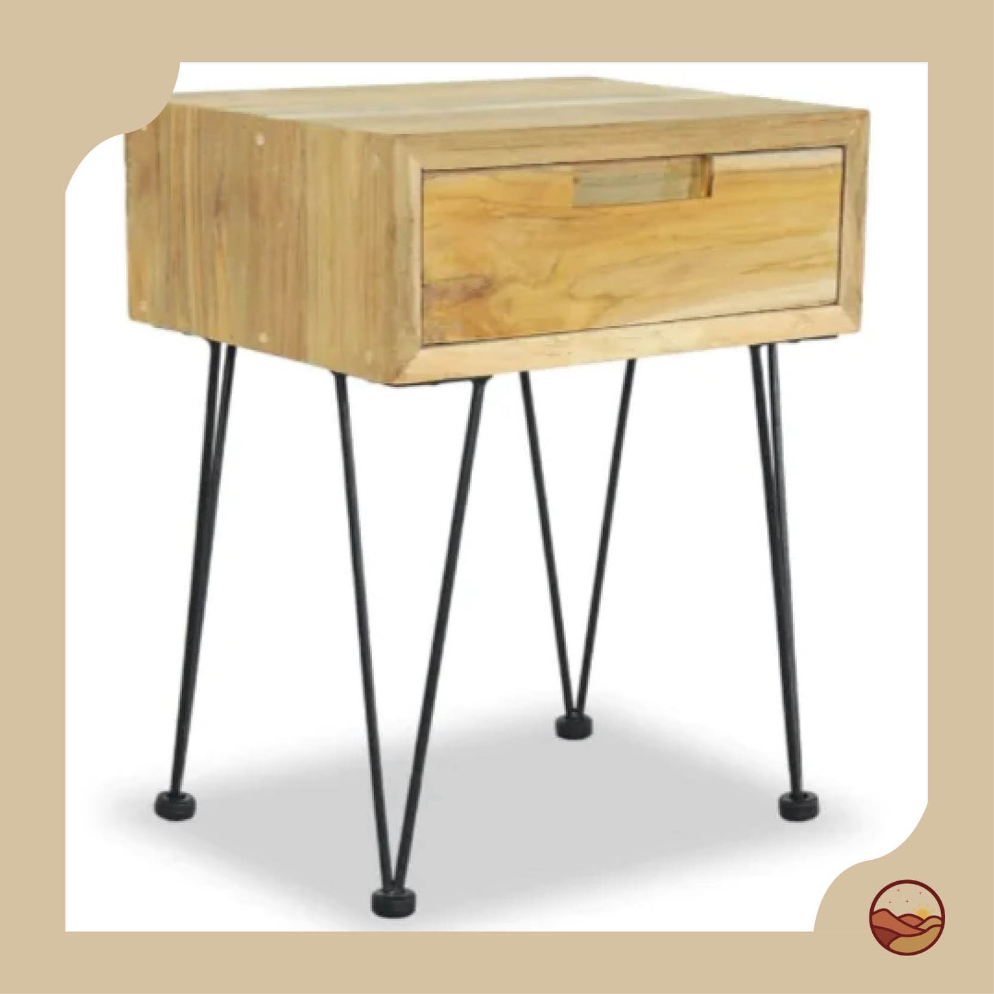 Solid Teak Bedside Cabinet