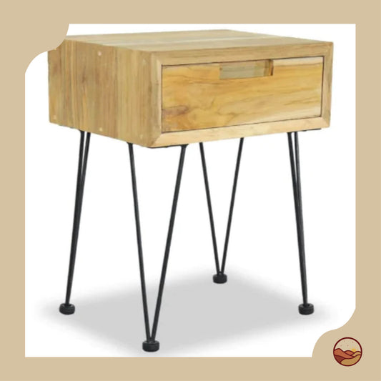 Solid Teak Bedside Cabinet