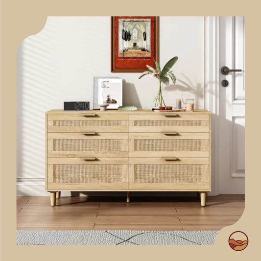 Vintage Rattan Dresser