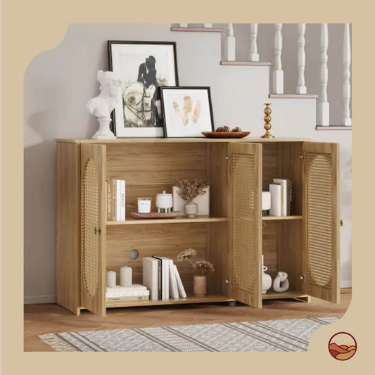 Vintage Rattan Sideboard