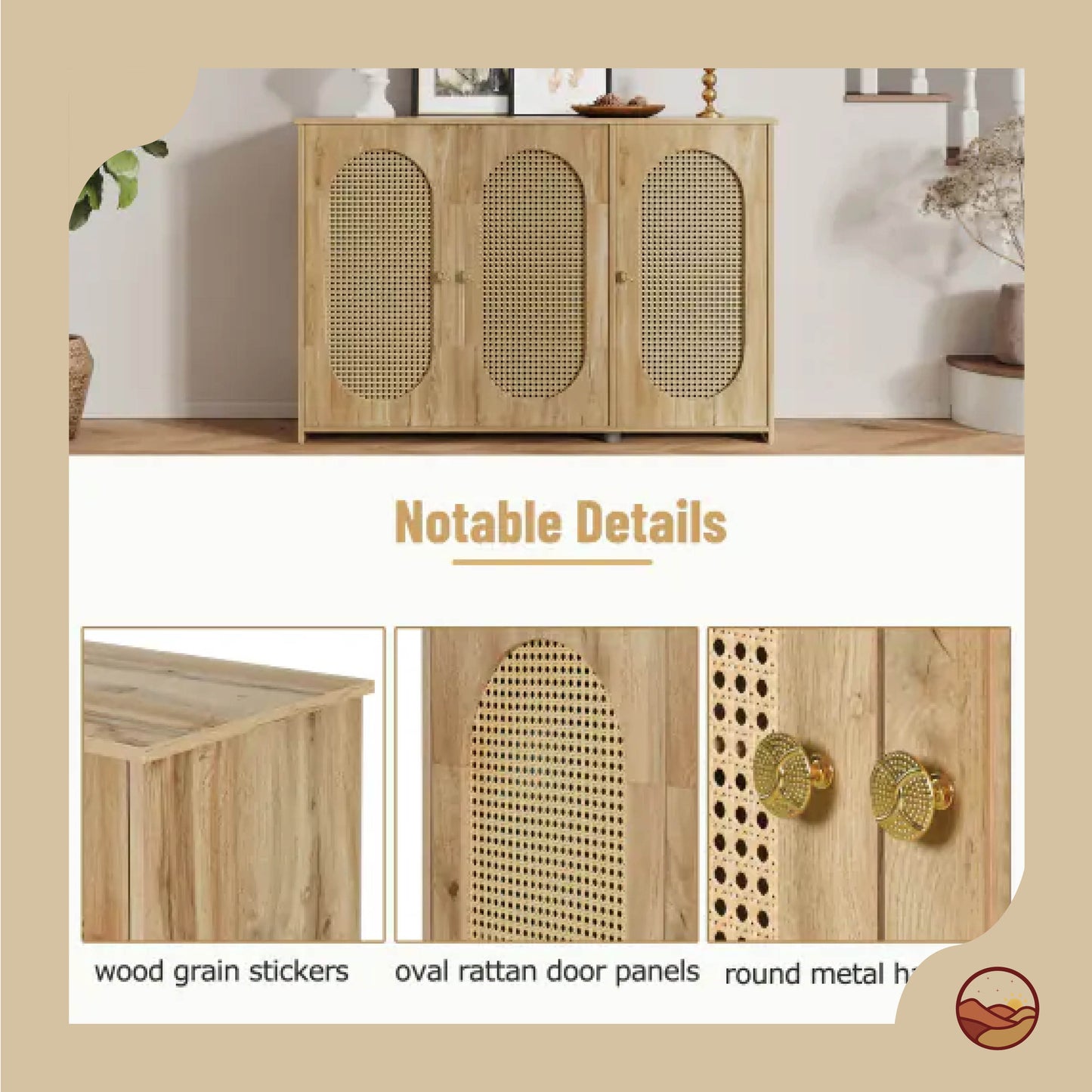 Vintage Rattan Sideboard