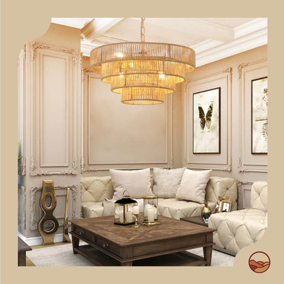 Bohemian Woven Rattan Chandelier