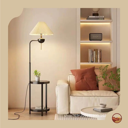 Cream Style Floor Lamp with Wireless Charging Table