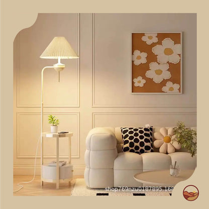 Cream Style Floor Lamp with Wireless Charging Table