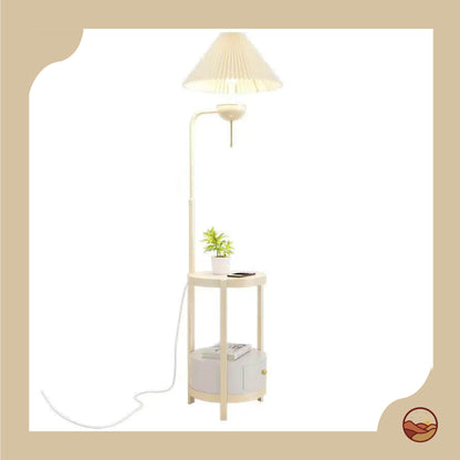 Cream Style Floor Lamp with Wireless Charging Table
