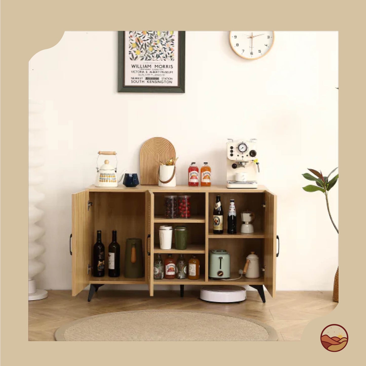 Elegant Rattan Storage Cabinet