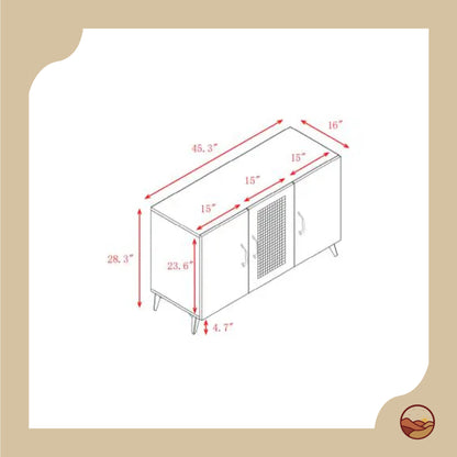 Elegant Rattan Storage Cabinet