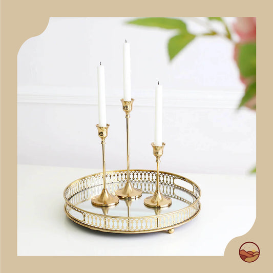 Elegant Vintage Gold Candle Holder