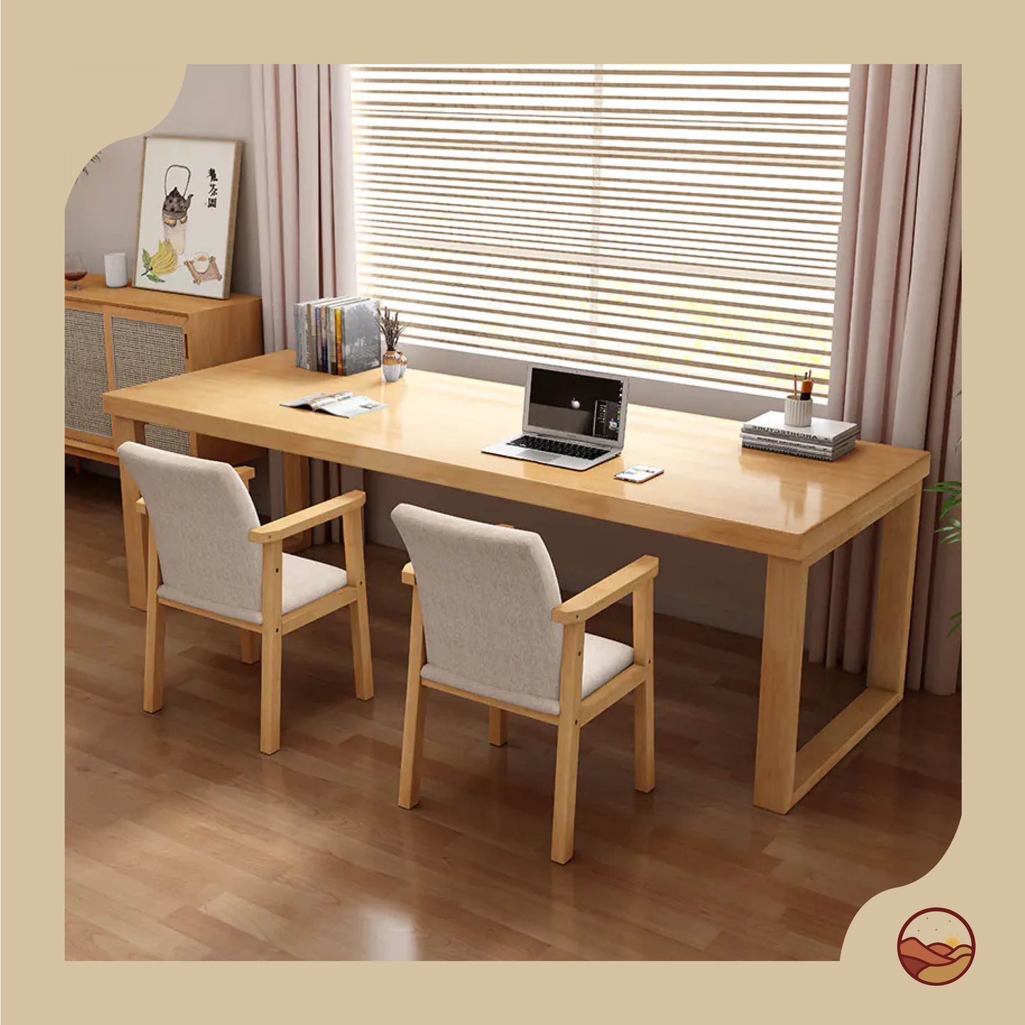 Ergonomic Solid Wood Desk