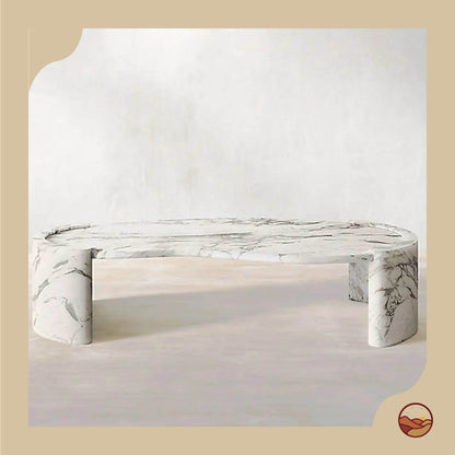 Handcrafted Italian Calacatta Coffee Table