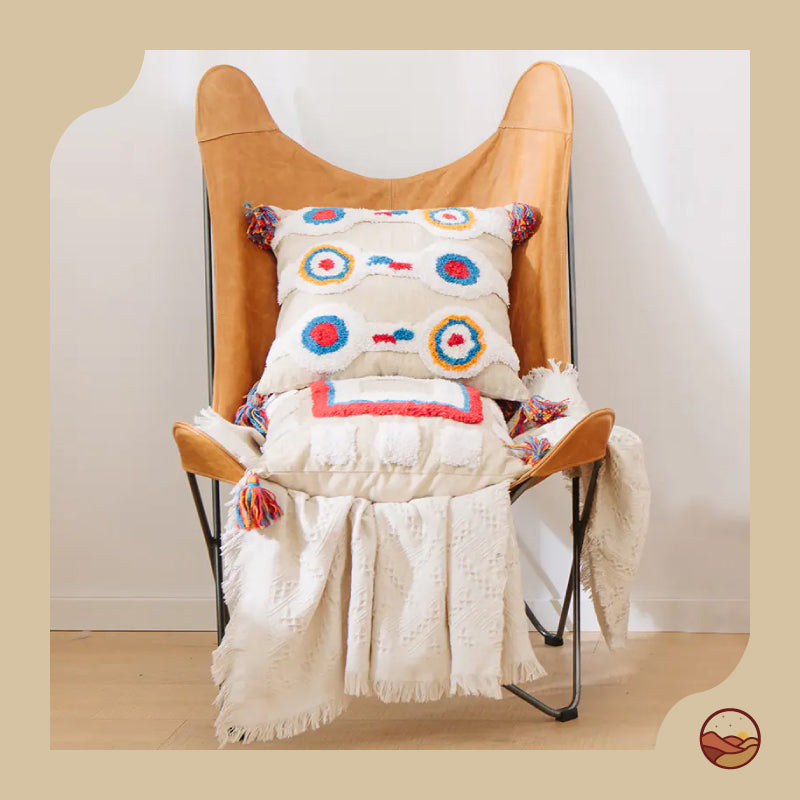 Handcrafted Oriental Tassel Pillow Cover