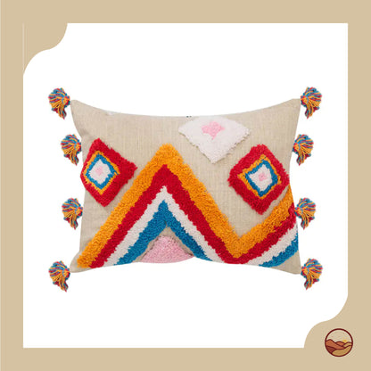 Handcrafted Oriental Tassel Pillow Cover