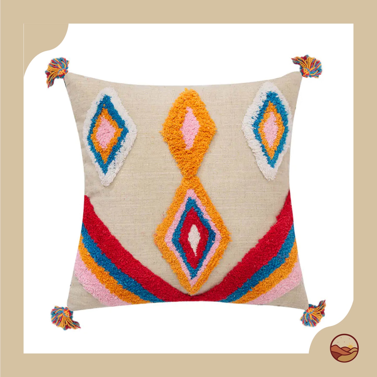 Handcrafted Oriental Tassel Pillow Cover