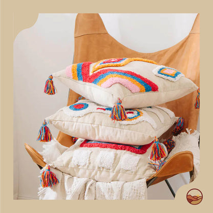 Handcrafted Oriental Tassel Pillow Cover