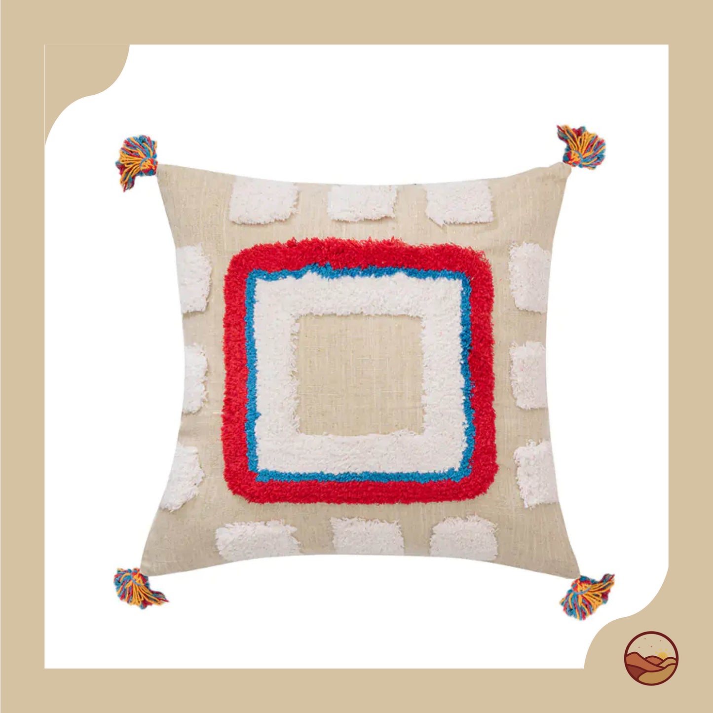 Handcrafted Oriental Tassel Pillow Cover