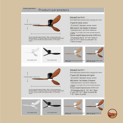 Retro Minimalist Ceiling Fan Light