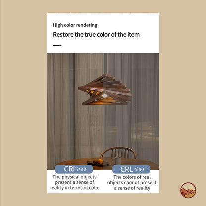 Retro Wood Innovative Layer Design Chandelier