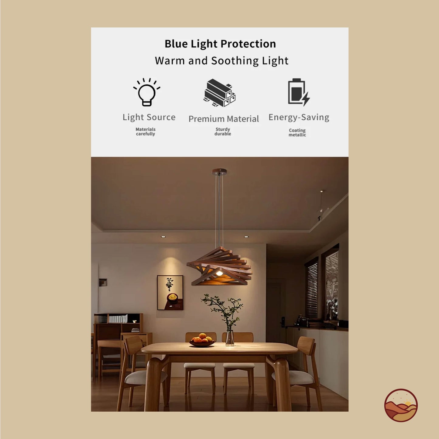 Retro Wood Innovative Layer Design Chandelier