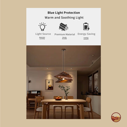 Retro Wood Innovative Layer Design Chandelier