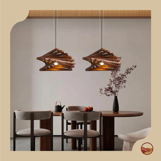 Retro Wood Innovative Layer Design Chandelier