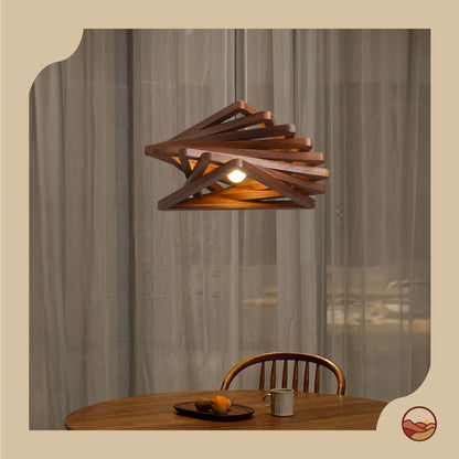 Retro Wood Innovative Layer Design Chandelier