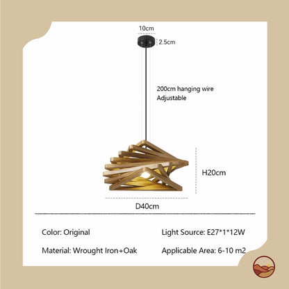 Retro Wood Innovative Layer Design Chandelier