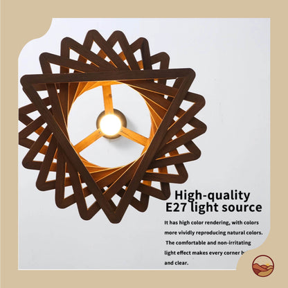 Retro Wood Innovative Layer Design Chandelier