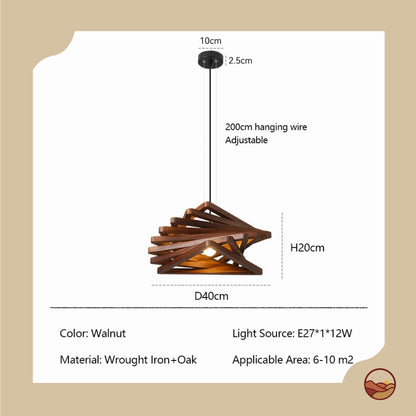 Retro Wood Innovative Layer Design Chandelier