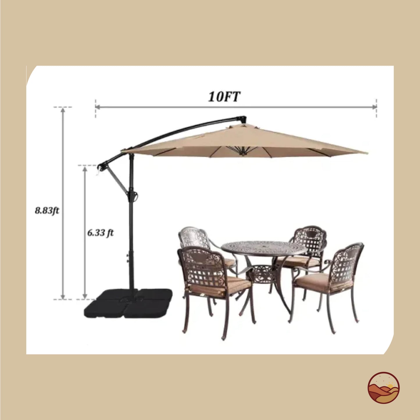 Steel Cantilever Offset Outdoor Umbrella