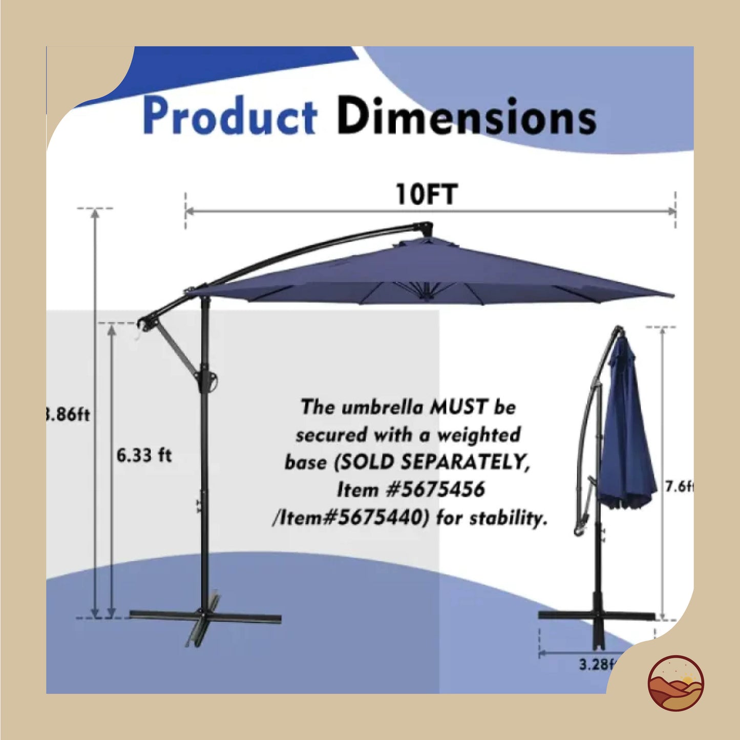 Steel Cantilever Offset Outdoor Umbrella