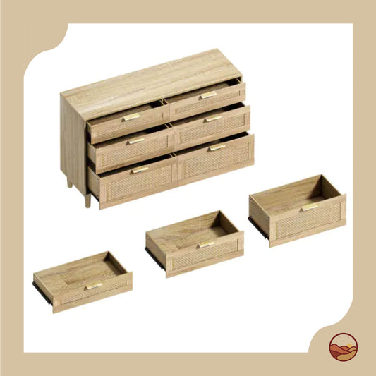 Vintage Rattan Dresser