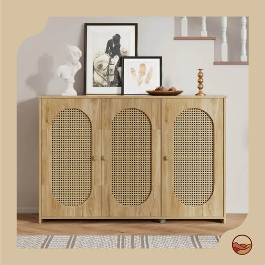 Vintage Rattan Sideboard