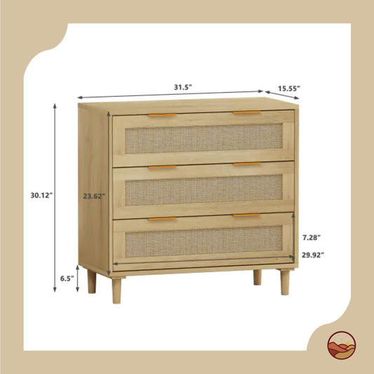 Vintage Rattan Storage Cabinet